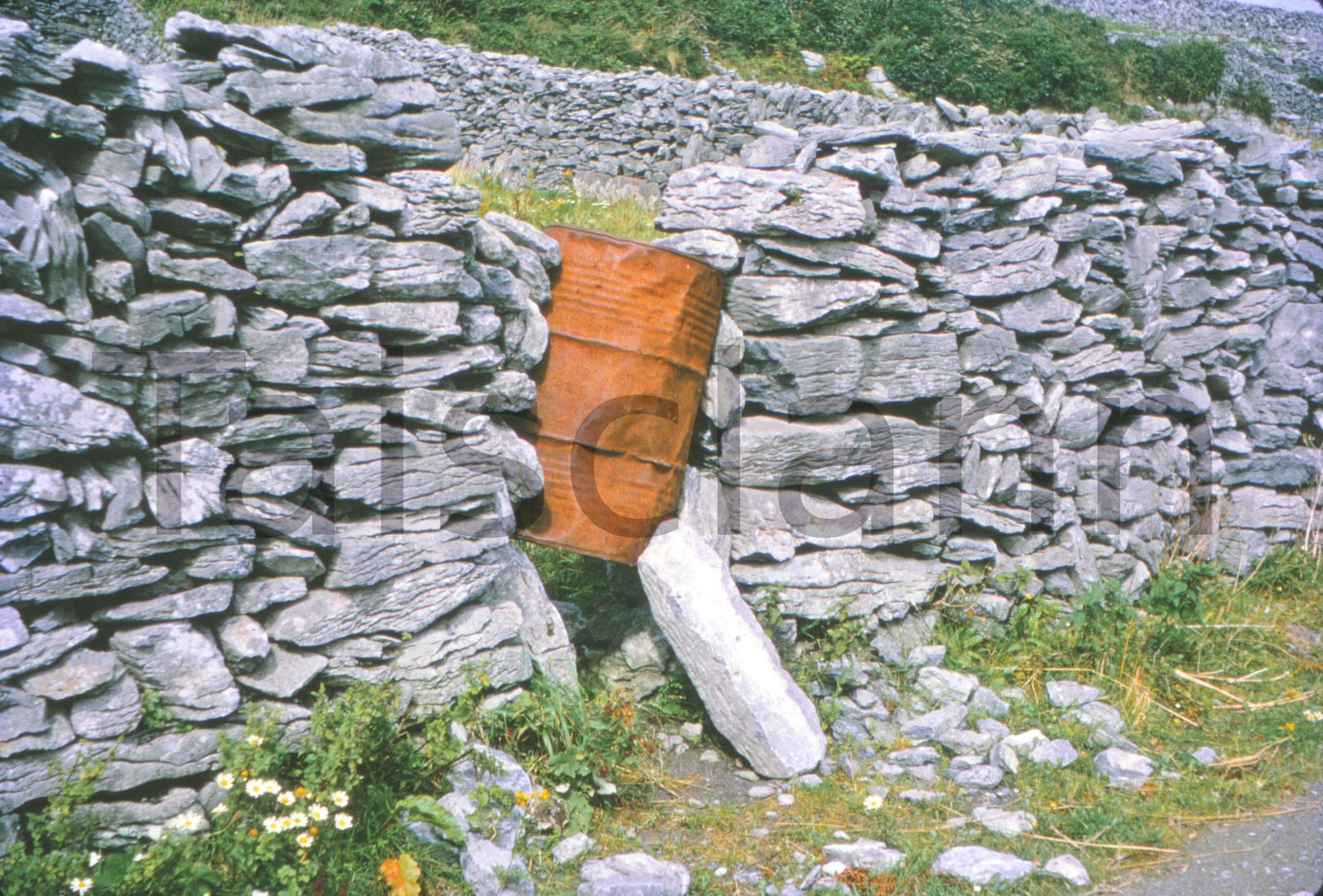 Stone wall on Aran Island.