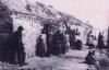 People standing outside their homes, Tory Island