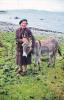 With a donkey near Rinvyle shoreline.