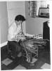 Mrs. Frances Brennan making a basket from rushes for the Slieve Bawn Co-op in Strokestown, Co.Roscommon.