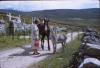 Sue with a horse and donkey, Achill island.