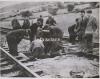 Men at work on a railway line in Armagh.